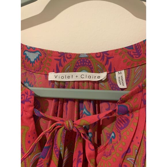 Violet & Claire Sleeveless Top Womens Size Medium Orange Pink Abstract Artsy - Picture 3 of 8